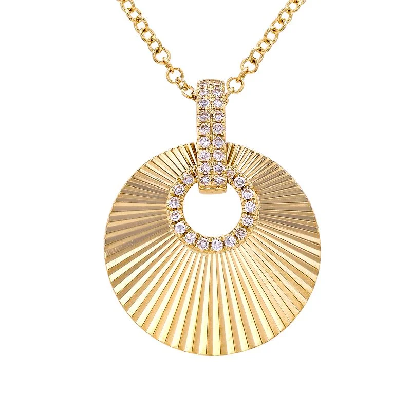 Ladies necklaces animal shapes-AURA FLUTED DISC NECKLACE