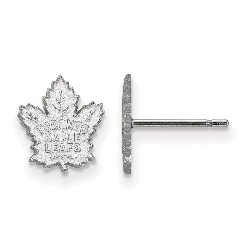 Ladies earrings price range-14k White Gold NHL Toronto Maple Leafs XS Post Earrings