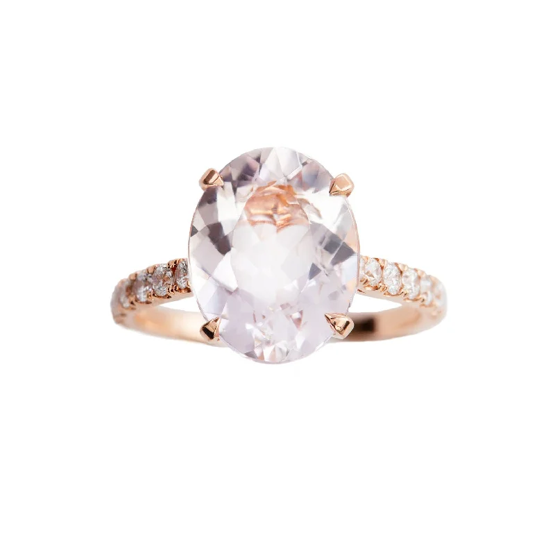 Ladies engagement rings elegant classics-Morganite Engagement Ring Gold, White