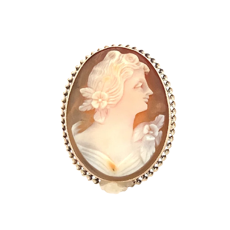 Ladies ring viral picks-Estate Cameo Ring in Yellow Gold