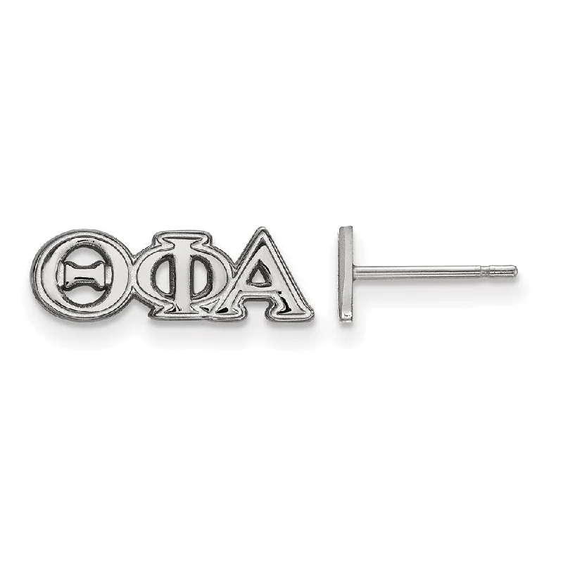 Ladies earrings collectible value-Sterling Silver Theta Phi Alpha XS Greek Letters Post Earrings