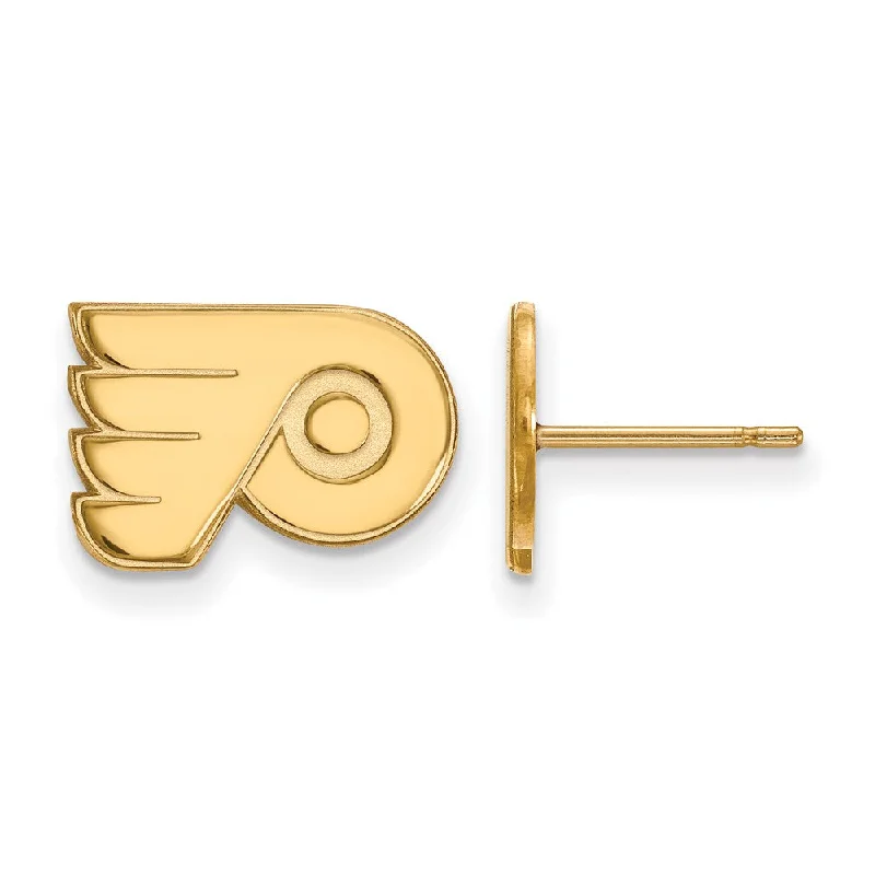 Ladies earrings social media trends-10k Yellow Gold NHL Philadelphia Flyers XS Post Earrings