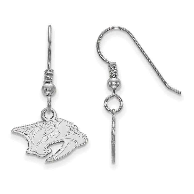 Ladies earrings latest trends-Sterling Silver NHL Nashville Predators XS Dangle Earrings