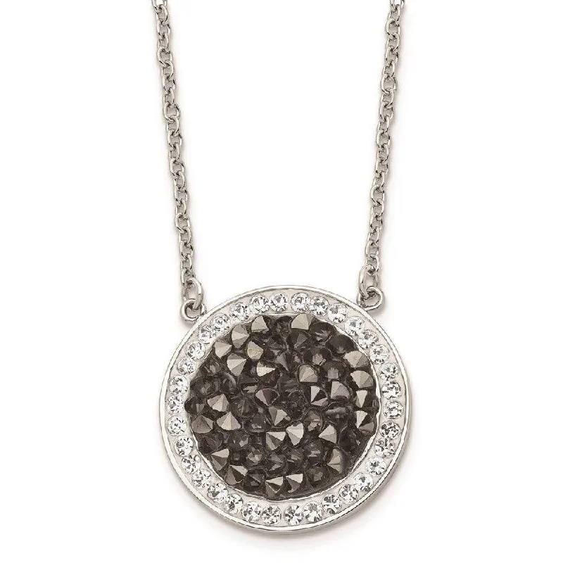 Ladies necklaces online stores-Stainless Steel Polished Crystal 2mm Necklace