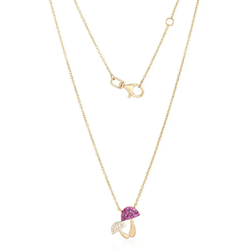 Ladies necklaces wedding wear-VAL DOUBLE MUSHROOM NECKLACES