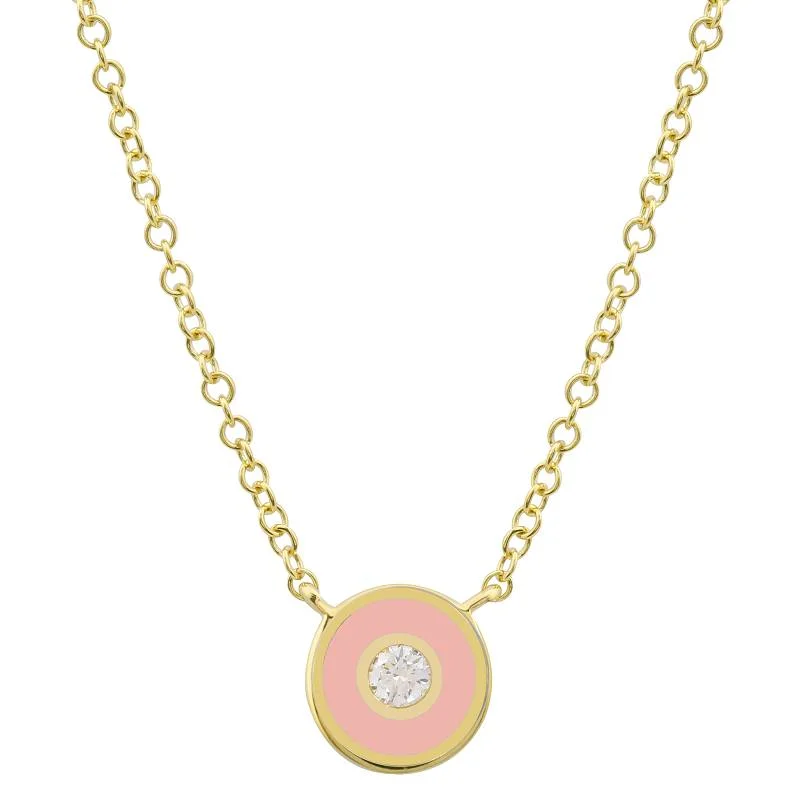 Ladies necklaces anniversary choice-AIMEE ENAMEL CIRCLE NECKLACE