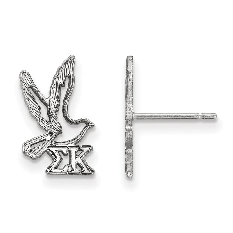 Ladies earrings birthday presents-Sterling Silver Sigma Kappa XS Post Earrings