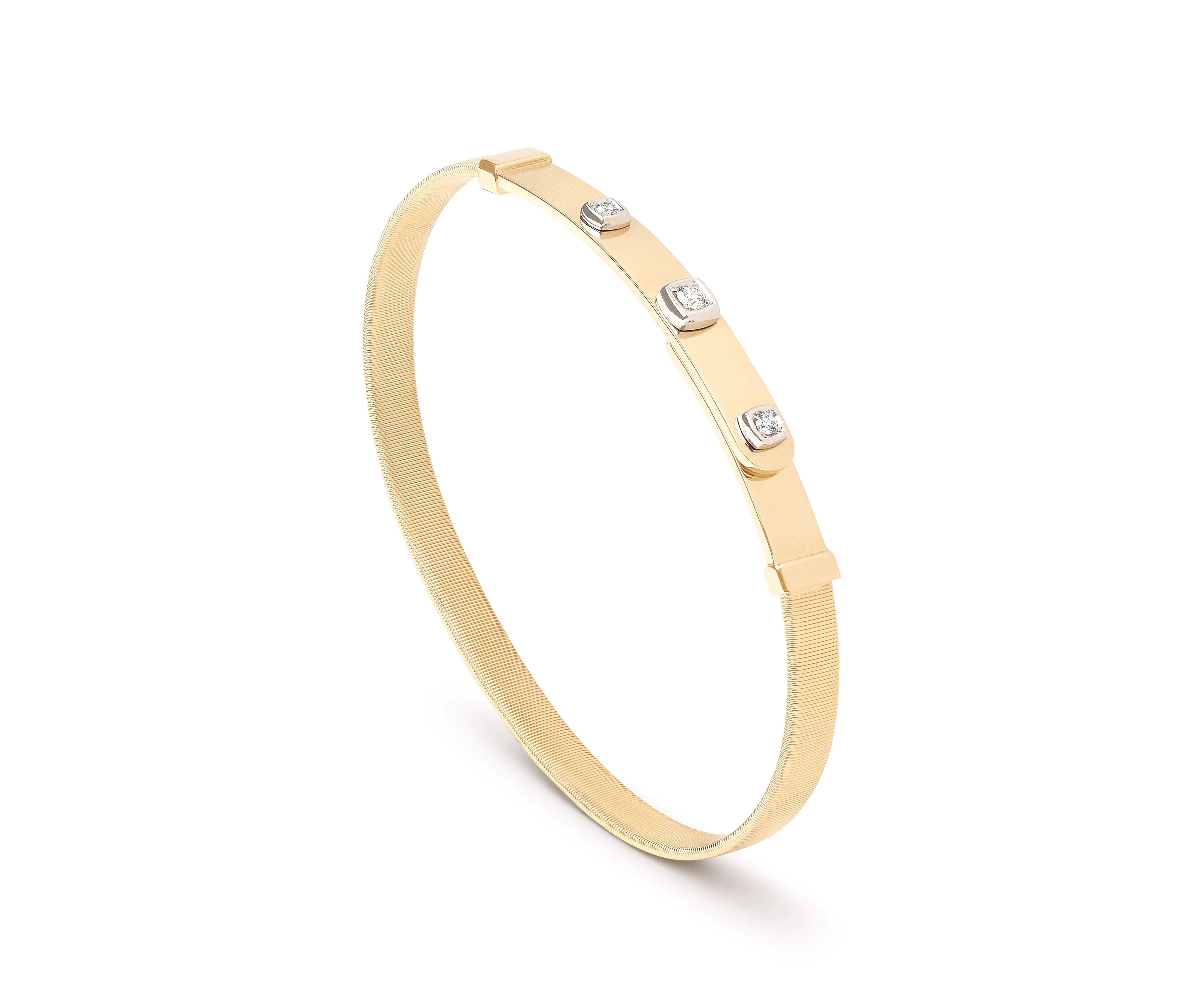 Ladies bracelets light luxury-18kt Yellow Gold Coil Diamond Masai Thin Bangle Bracelet