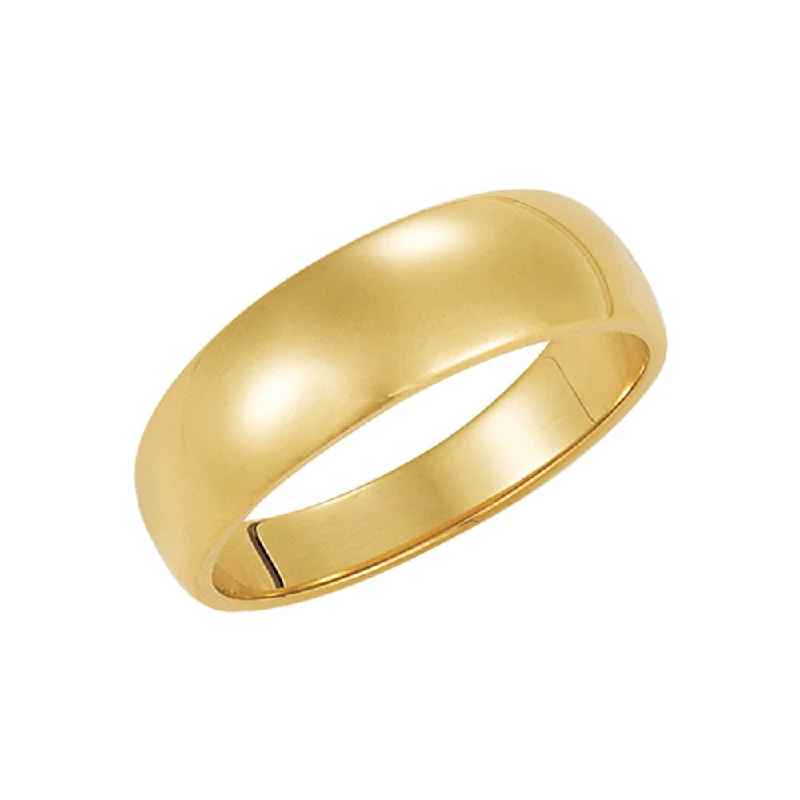 Ladies ring best friend gift-6mm Half Round Tapered Wedding Band in 14k Yellow Gold