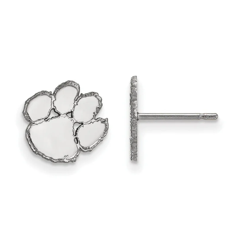 Ladies earrings classic styles-Sterling Silver Clemson University XS (Tiny) Post Earrings