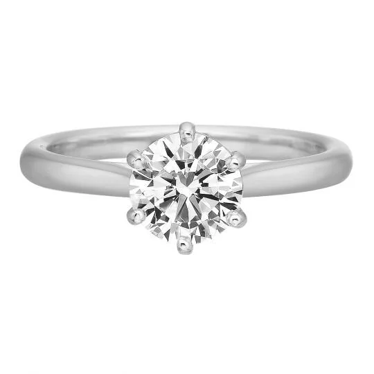 Ladies engagement rings cushion cut-1.00ct Round Diamond Solitaire Engagement Ring