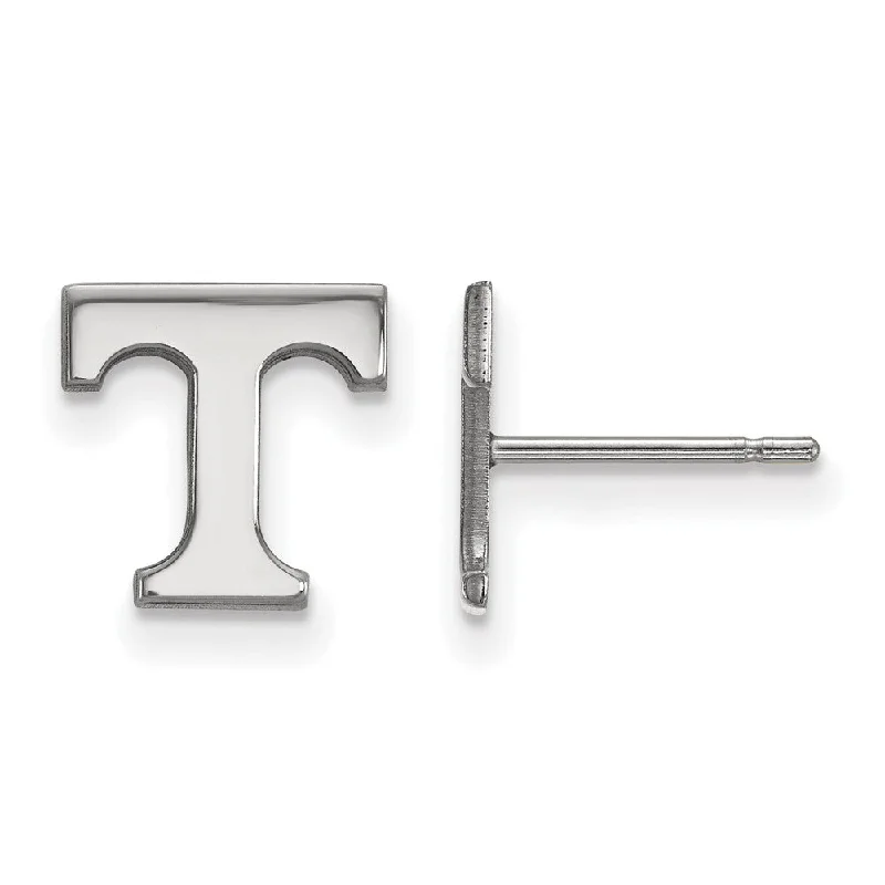 Ladies earrings limited editions-10k White Gold University of Tennessee XS (Tiny) 'T' Post Earrings