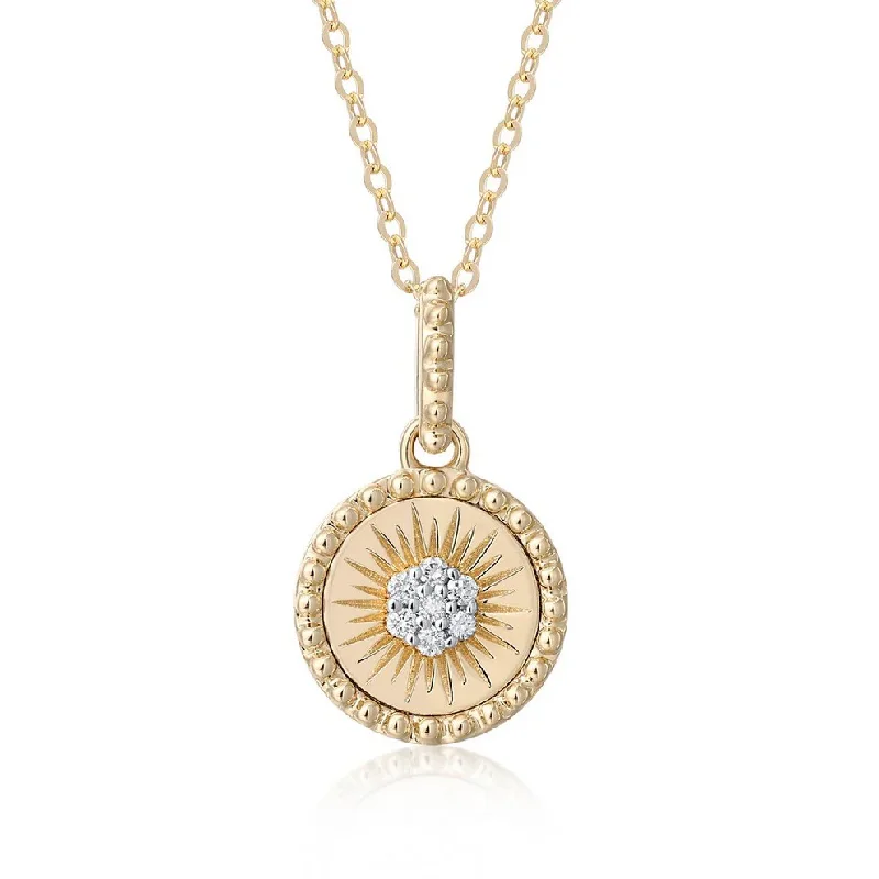 Ladies necklaces white gold-NUMI FLORAL BURST DISC NECKLACE