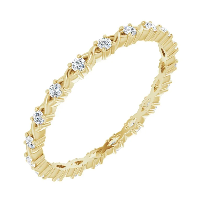 Ladies ring engagement picks-1.75mm 14K Yellow Gold 1/4 CTW Diamond Eternity Band