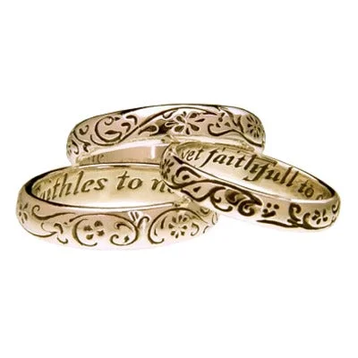 Ladies ring minimalist design-'Faithles to none, yet faithfull to one' English poesy ring