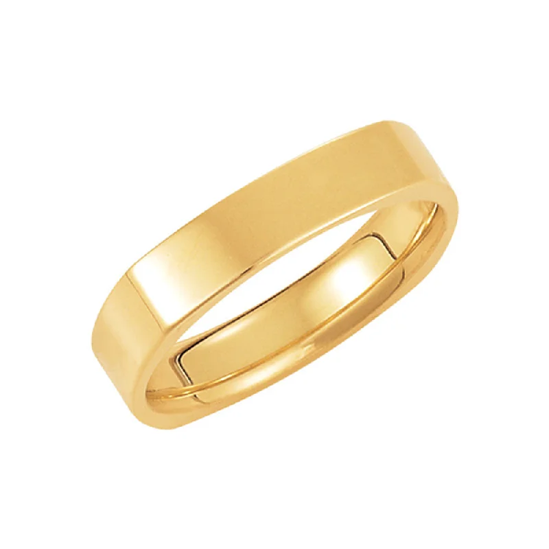 Ladies ring buying tips-4mm Square Comfort Fit Polished Band in 14k Yellow Gold