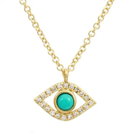 Ladies necklaces handmade art-HADLEY EVILE EYE NECKLACE