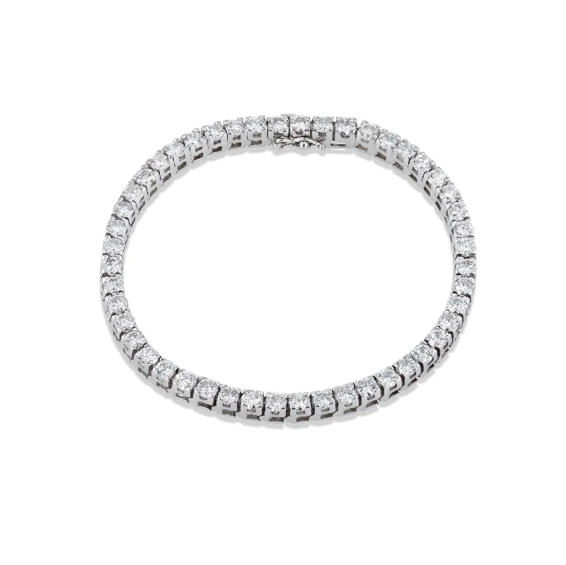 Ladies bracelets anniversary choice-White Gold Diamond Estate Tennis Bracelet