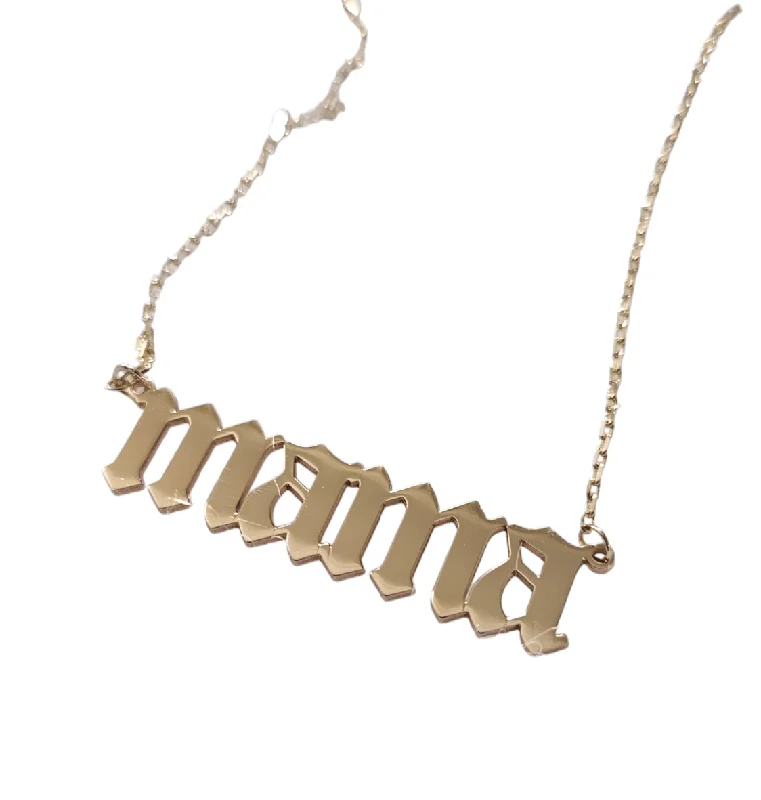 Ladies necklaces white gold-Mama 14kt Gold Necklace