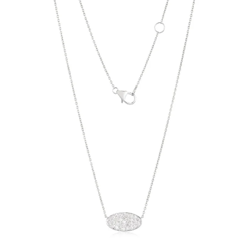 Ladies necklaces pearl strands-SPENCER OVAL NECKLACE