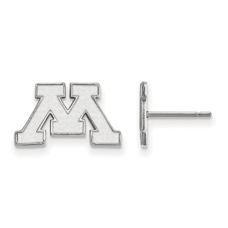 Ladies earrings animal themes-14k White Gold University of Minnesota XS (Tiny) Post Earrings