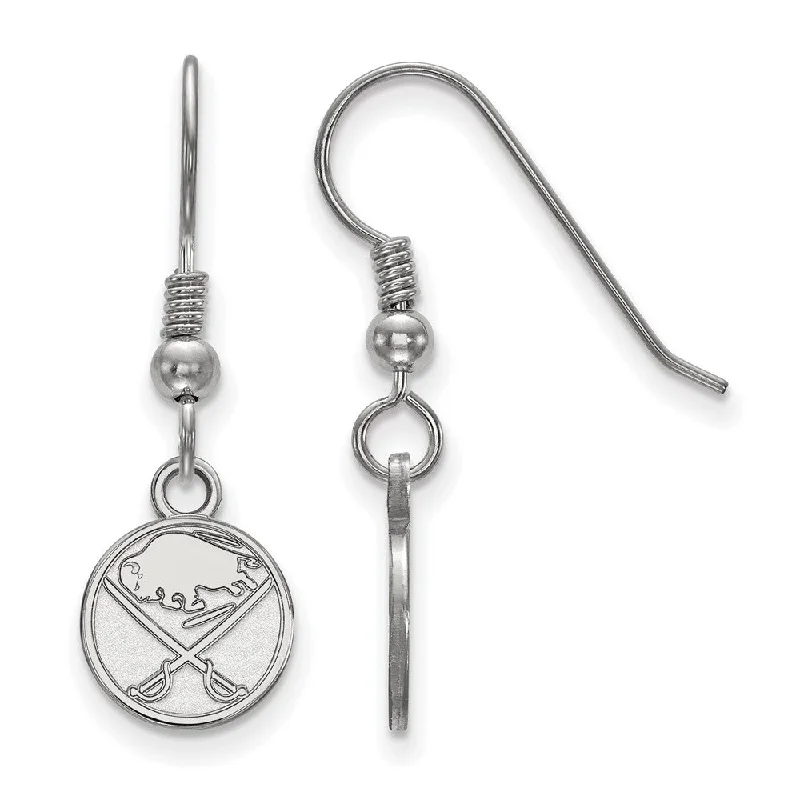 Ladies earrings cute designs-Sterling Silver NHL Buffalo Sabres XS Dangle Earrings