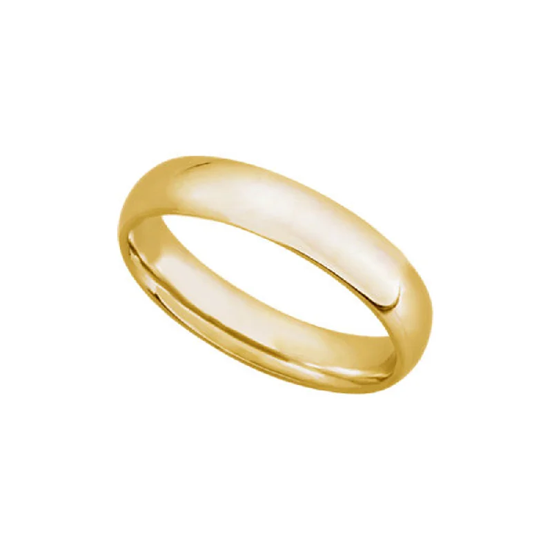 Ladies ring index finger-4mm Light Domed Comfort Fit Wedding Band in 10k Yellow Gold