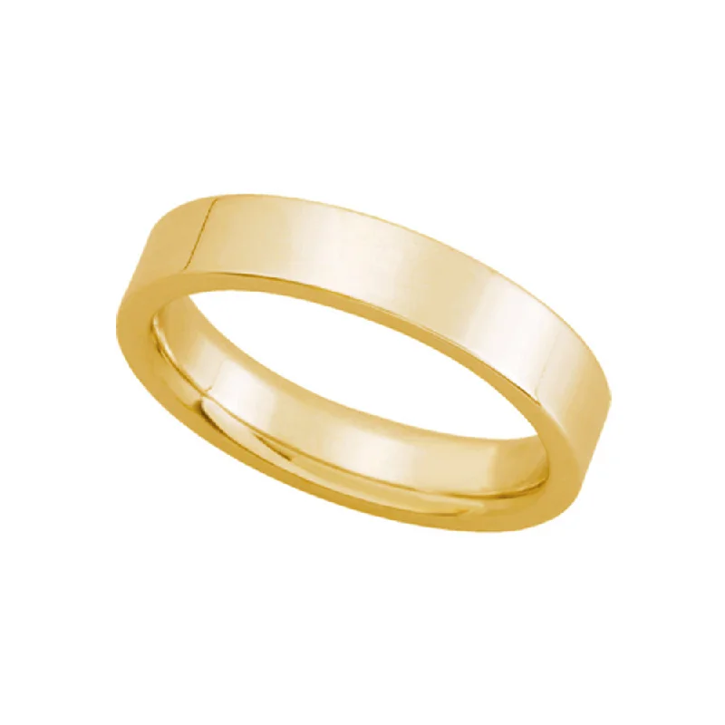 Ladies ring Chinese design-4mm Flat Comfort Fit Wedding Band in 14k Yellow Gold