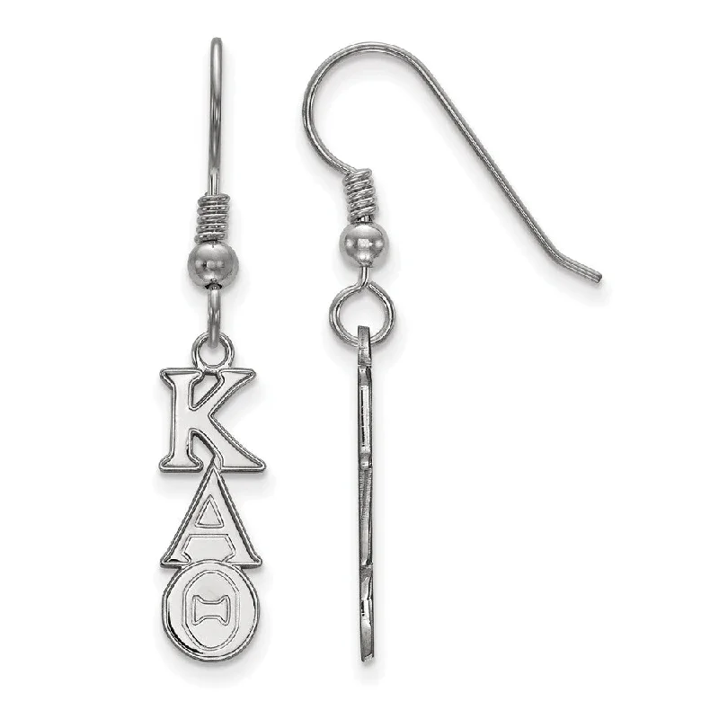 Ladies earrings titanium options-Sterling Silver Kappa Alpha Theta XS Dangle Earrings