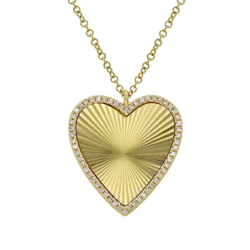 Ladies necklaces investment value-MAYSEN  FLUTED HEART  NECKLACE