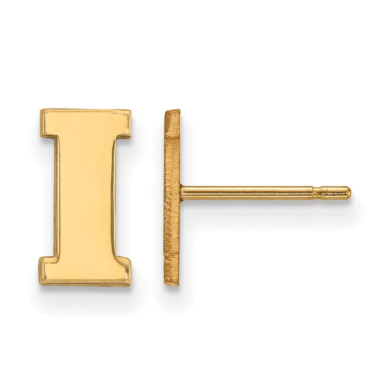 Ladies earrings office wear-14k Gold Plated Silver University of Iowa XS (Tiny) Post Earrings