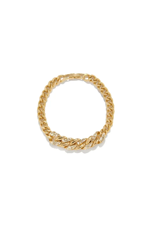 Ladies bracelets online stores-Jelisa Embellished Bracelet - Gold