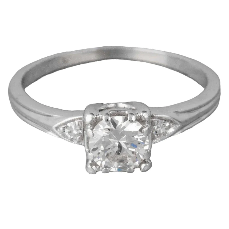 Ladies engagement rings viral designs-Modern Estate Platinum 900 G-H VS1 Diamond Engagement Ring 0.55ctw