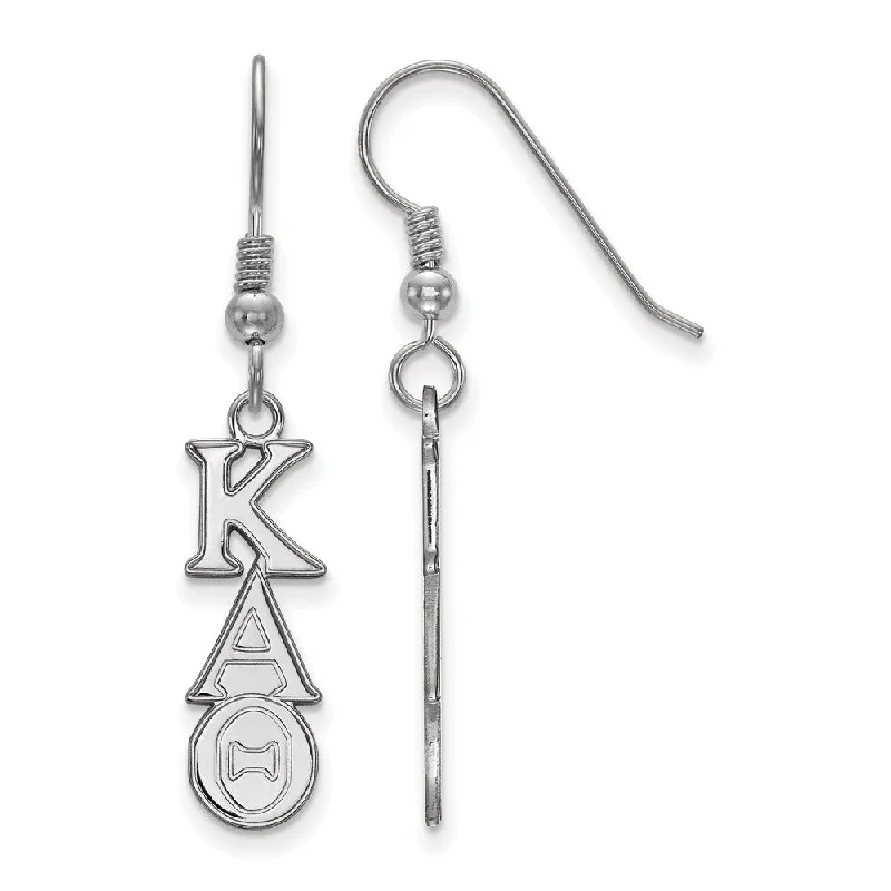 Ladies earrings cute designs-Sterling Silver Kappa Alpha Theta Dangle Small Earrings