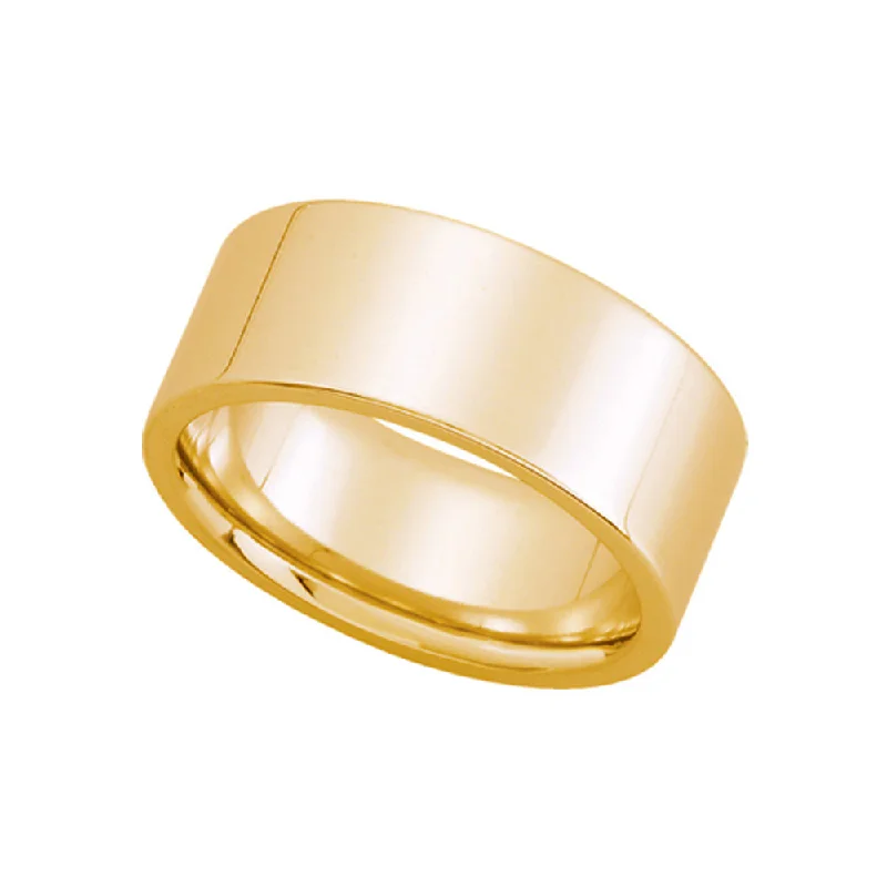 Ladies ring Valentine’s Day-8mm Flat Comfort Fit Wedding Band in 10k Yellow Gold