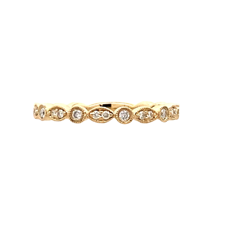 Ladies ring care tips-Estate Diamond Stackable Ring in Yellow Gold