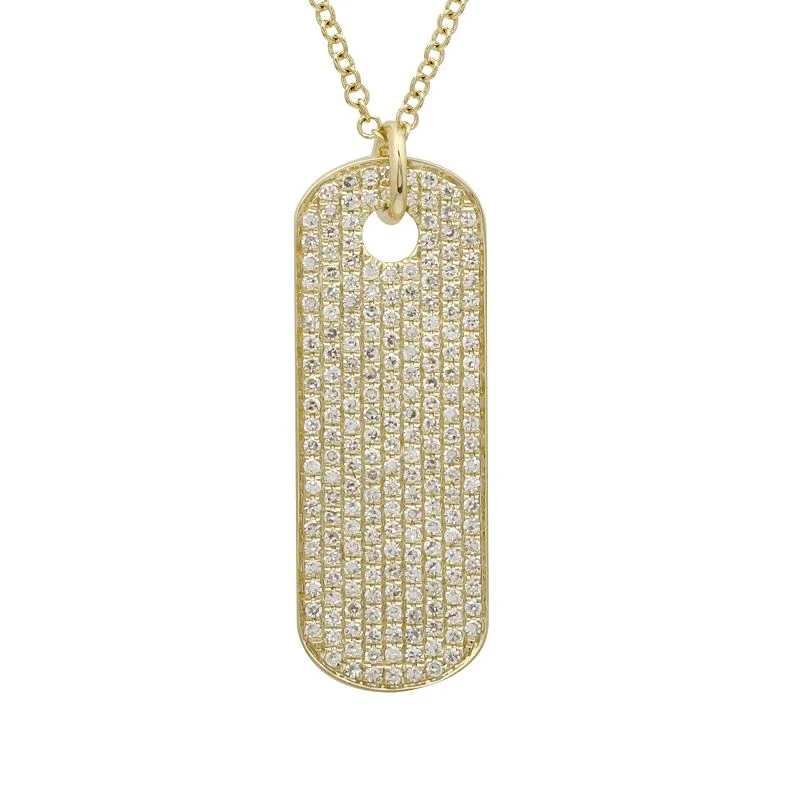 Ladies necklaces European flair-IRIS DIAMOND ID TAG NECKLACE.