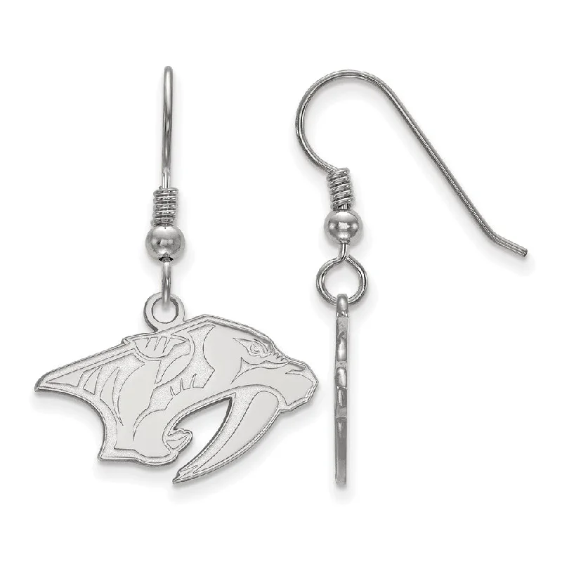 Ladies earrings European flair-Sterling Silver NHL Nashville Predators SM Dangle Earrings