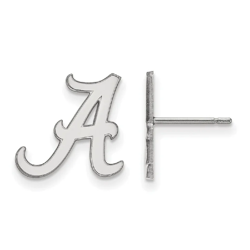 Ladies earrings small drops-14k White Gold University of Alabama Small Post Earrings