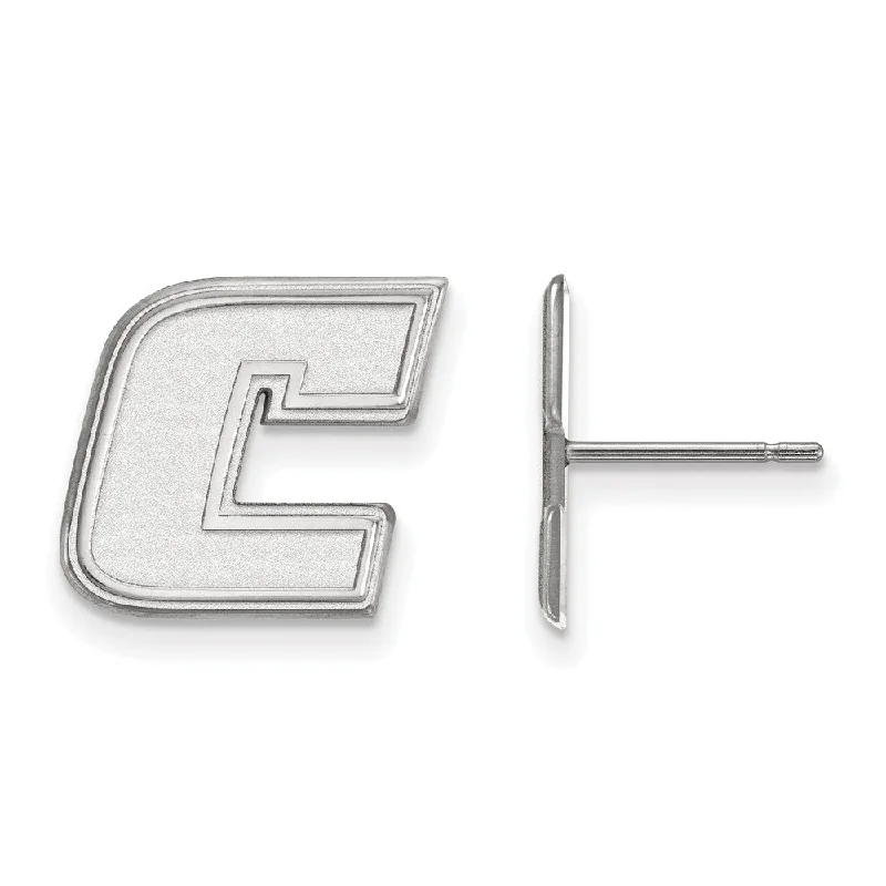 Ladies earrings online shopping-14k White Gold Tennessee at Chattanooga Small Post Earrings