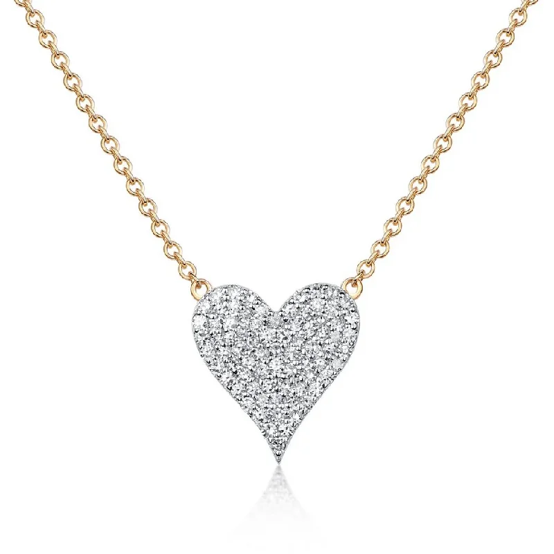 Ladies necklaces mature elegance-CLAIRE TWO SIDED DIAMOND HEART NECKLACE