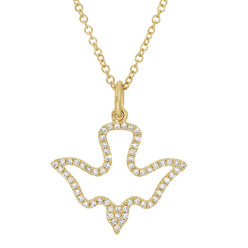 Ladies necklaces global fashion-COLEY OPEN DIAMOND DOVE NECKLACE