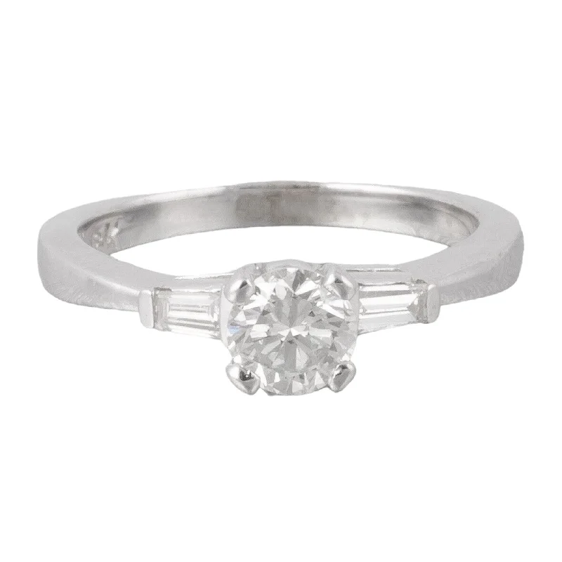 Ladies engagement rings top picks-18k White Gold Solitaire Diamond Engagement Ring 0.63ctw I VS2 Size 4.75