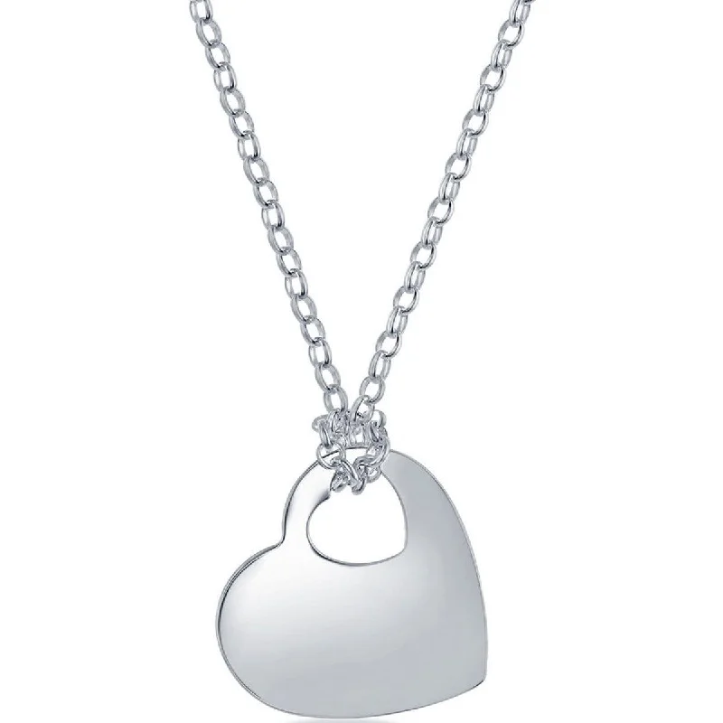 Ladies necklaces mature elegance-Classic Unisex Necklace - Sterling Silver Chain with Heart Pendant | N-4964