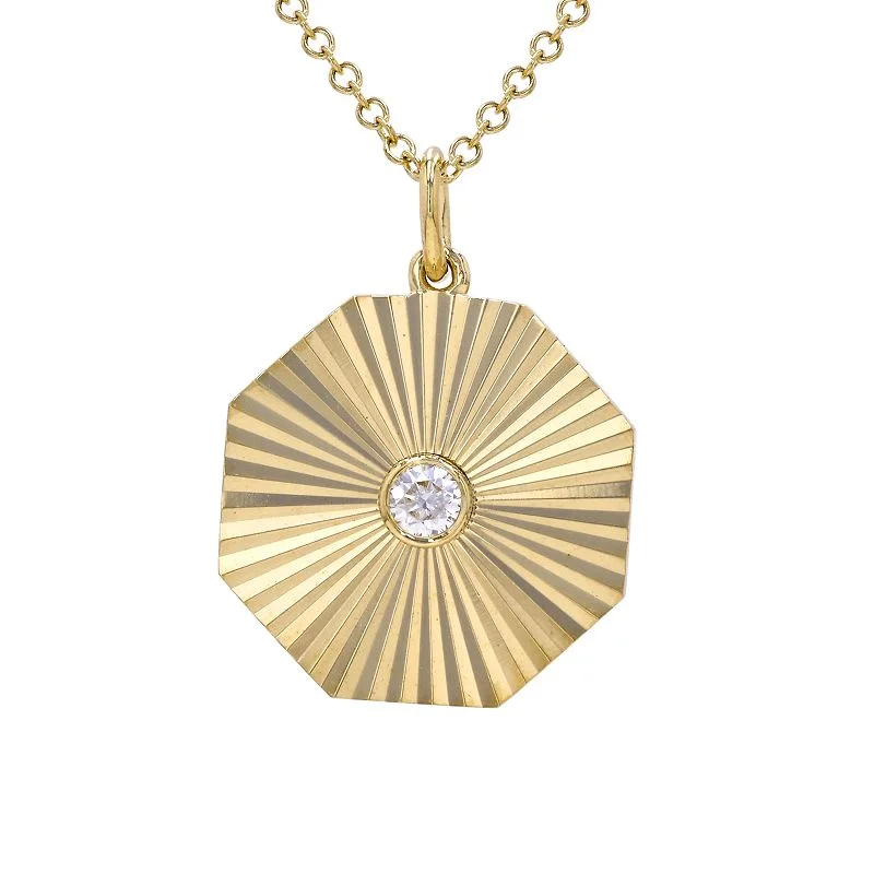 Ladies necklaces group designs-TREVOR FLUTED OCTAGON DIAMOND NECKLACE