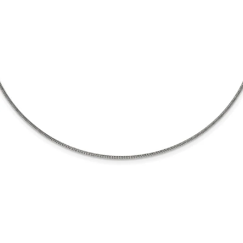 Ladies necklaces proposal gifts-Stainless Steel Polished and Textured Necklace