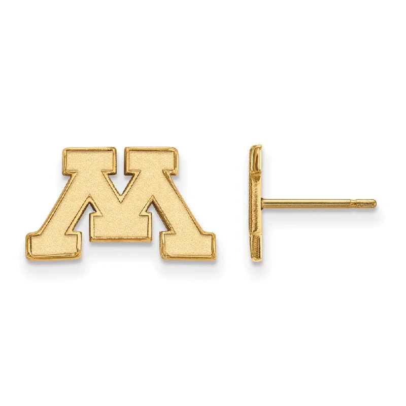 Ladies earrings gift ideas-10k Yellow Gold University of Minnesota XS (Tiny) Post Earrings