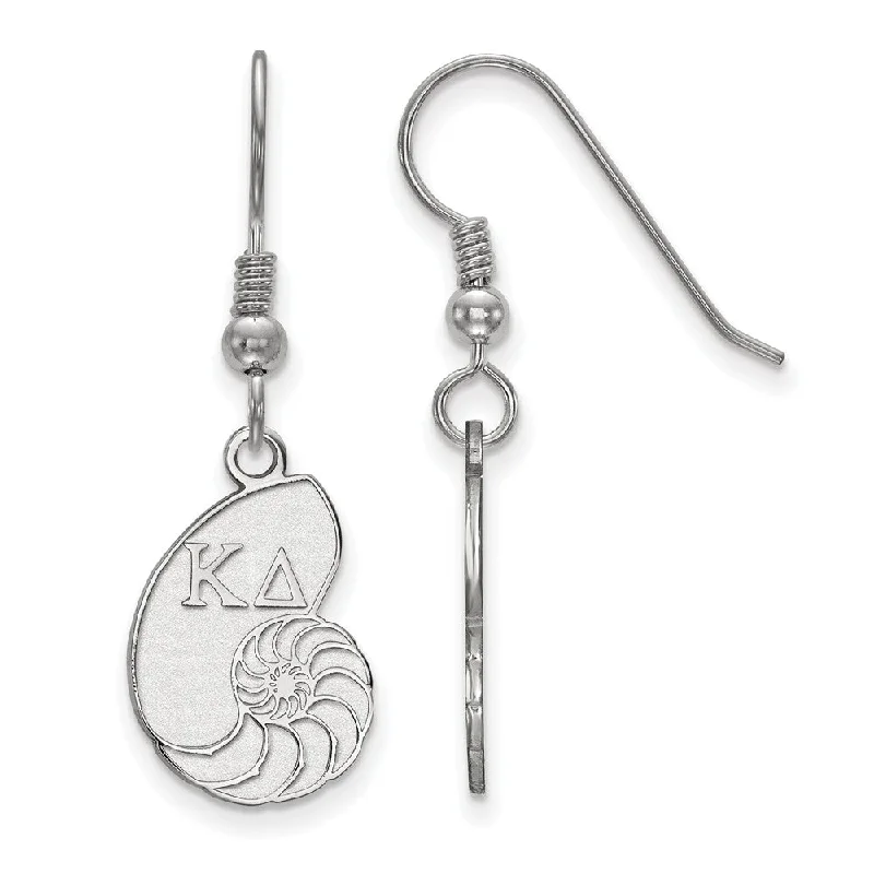 Ladies earrings casual vibes-Sterling Silver Kappa Delta Small Dangle Earrings