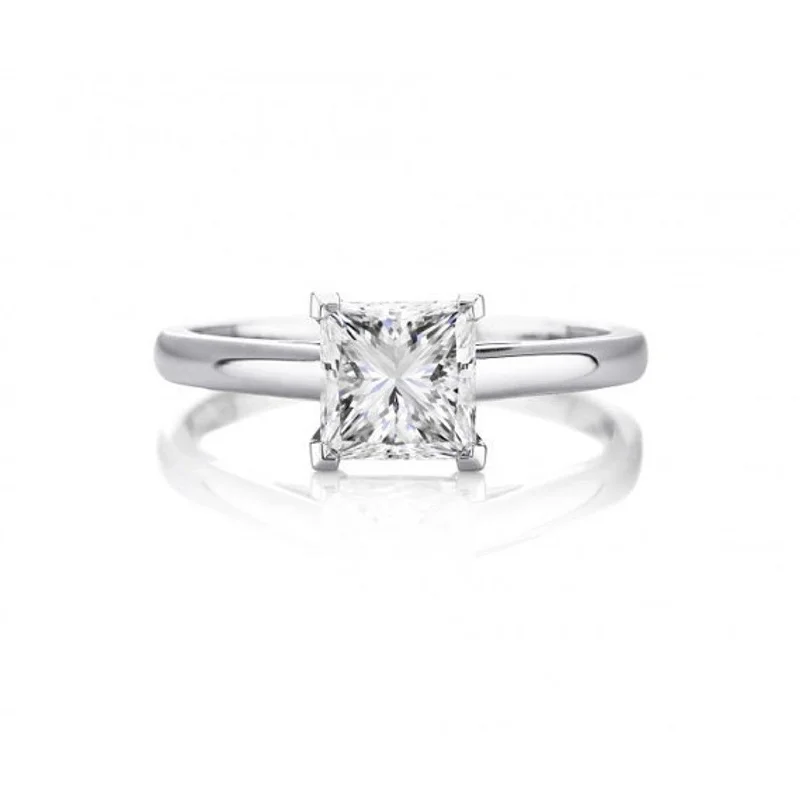 Ladies engagement rings eternity bands-14K 1.00CT Princess Cut Solitaire Engagement Ring