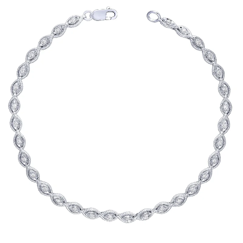 Ladies bracelets e-commerce finds-Sterling Silver 1/4Ctw Diamond Fashion Bracelet